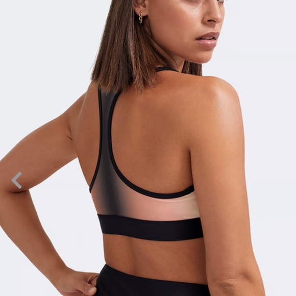 P.E NATION Momentum Sports Bra Pink Ombré Size Small Racer Back Scoop Neck - Picture 3 of 9